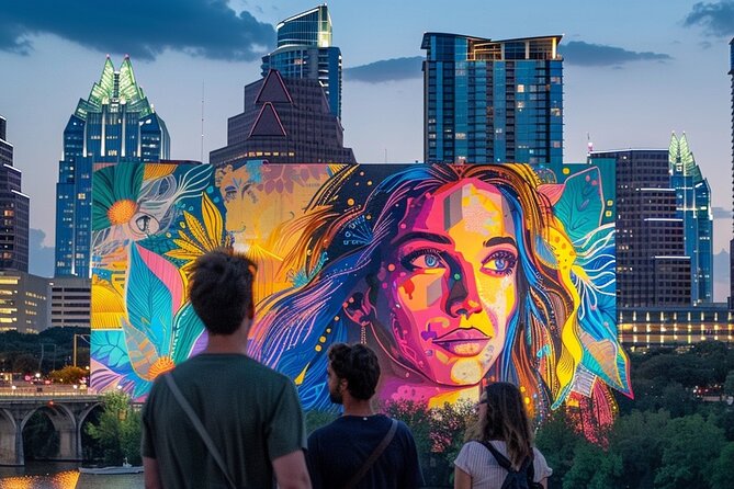 Austin Mural and Instagram Tour by Electric Pedicab - Pfluger Pedestrian Bridge brings the big city view