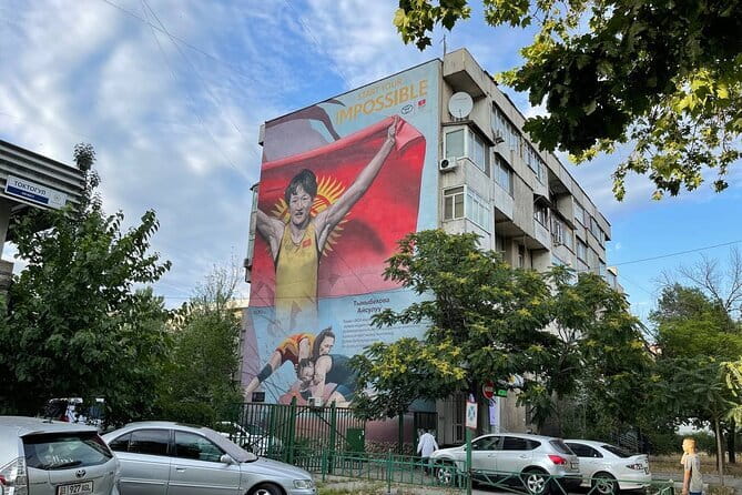 Bishkek Street Murals , Mosaics Arts and Kyrgyz Nomadic History - Kurmanzhan Datka and an early Soviet mosaic