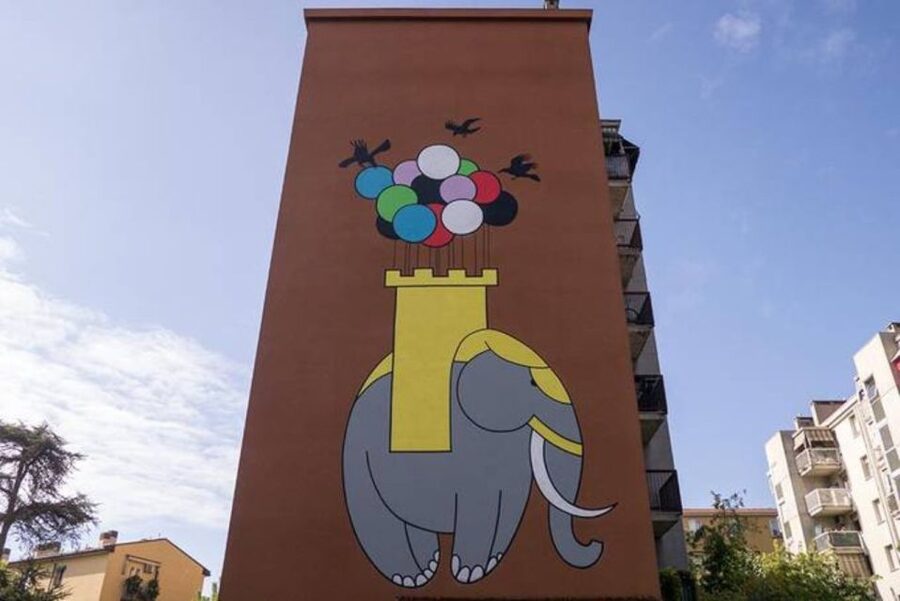Bologna: Street Art Tour on Electric Bike - The Frontier 2012 mural