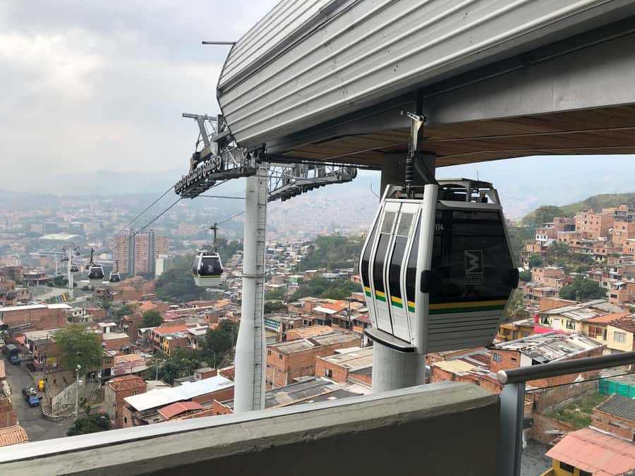 Medellín: Private Comuna 13 Street Art Tour - Riding the cable car above the city