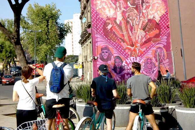 Mexico City; ART NACO : Murals & Street Art Bike Tour - Pushkin Garden and Roma Norte, a welcome pause
