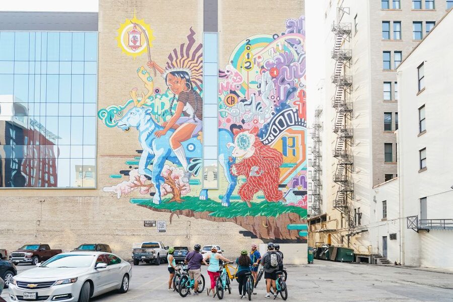 San Antonio: Murals & Hidden Gems E-Bike Tour - Market Square and the stories behind public art