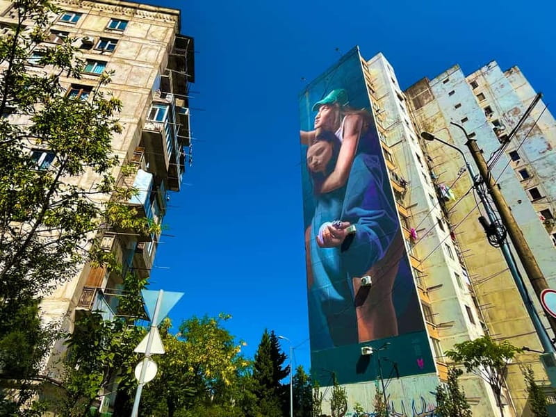 Tbilisi: Soviet Suburbs and Murals Exhibition Guided Tour - The eight-floor blocks and their giant painted walls